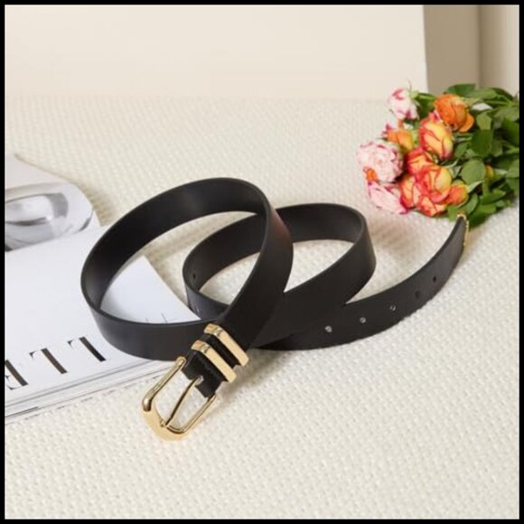 PU Leather Women\'s Belt with Gold Buckle for Jeans and Dresses main image 7